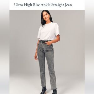 Abercrombie ultra High Rise Ankle Straight Jean